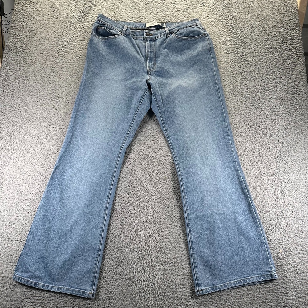 Gap Jeans Women's 14 Blue Cotton Denim Flare Low Rise Workwear Faded Stretch